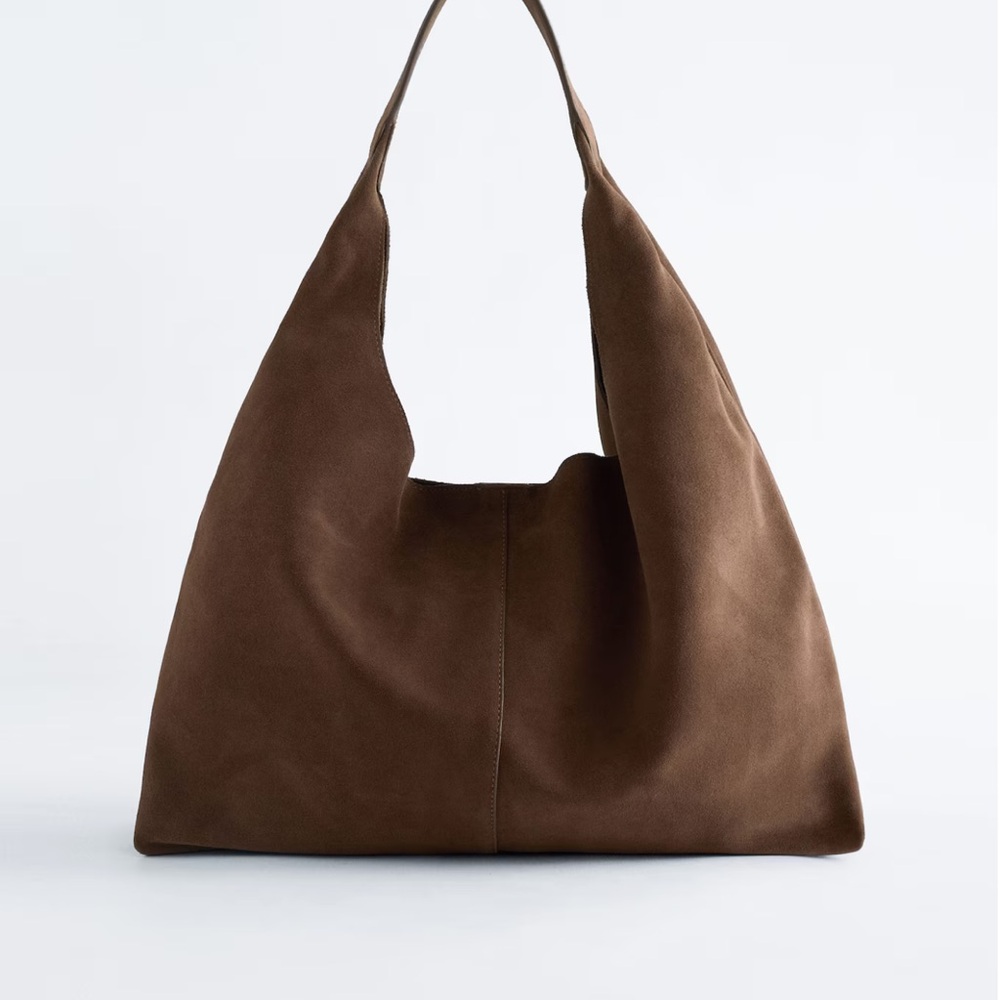 Brown suede tote bag new with tags